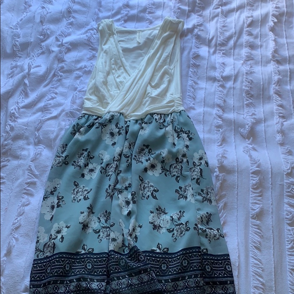 Floral Flowy Wrap Top Dress